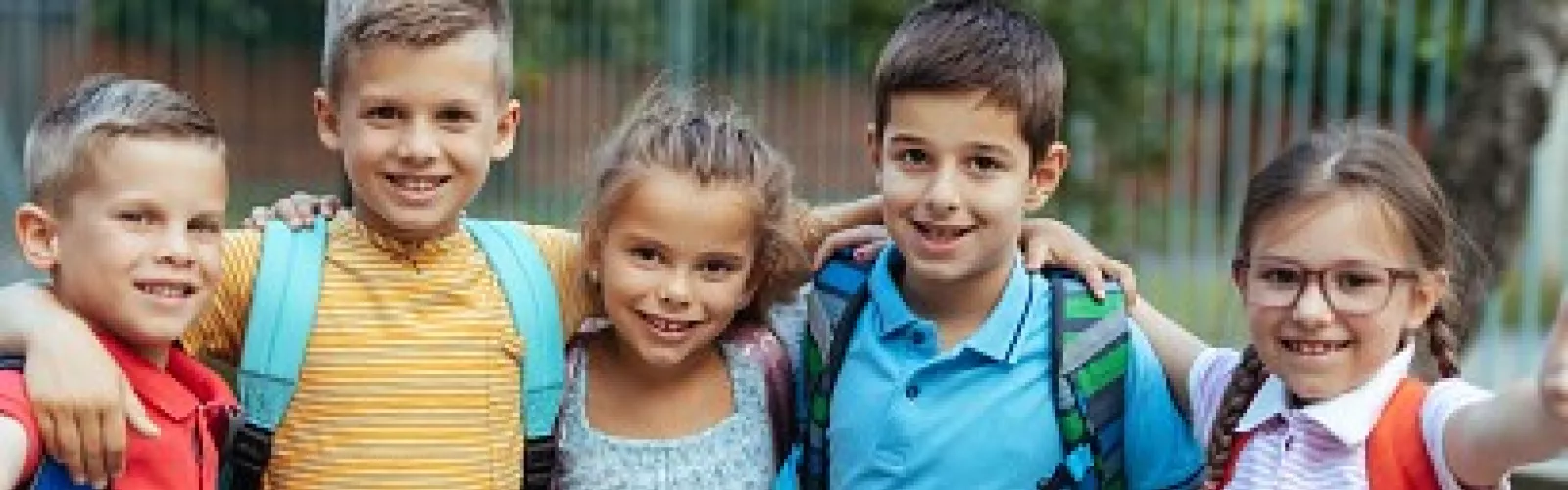 school kids smiling